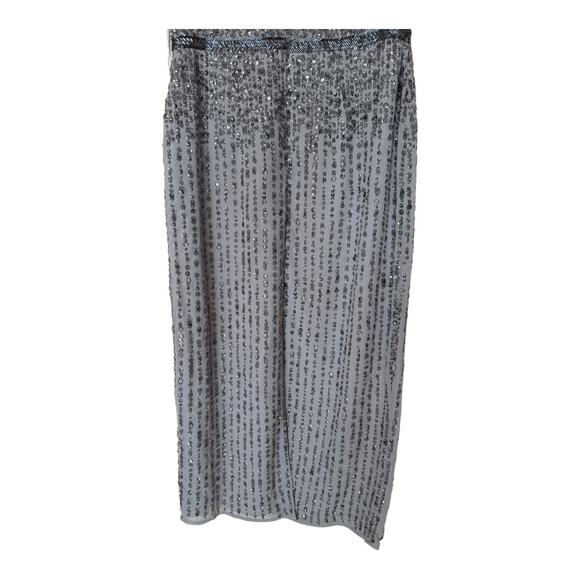 Mac Duggal 10509 Sequin Cocktail Sheath Dress Round Neck Sleeveless Platinum - Picture 8 of 16